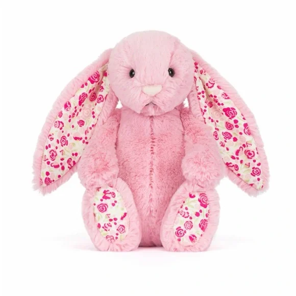 Jellycat Pink Bunny with Floral Ears - Picture 1 of 1